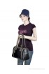 Butterflies Black P.U. Shoulder Bag